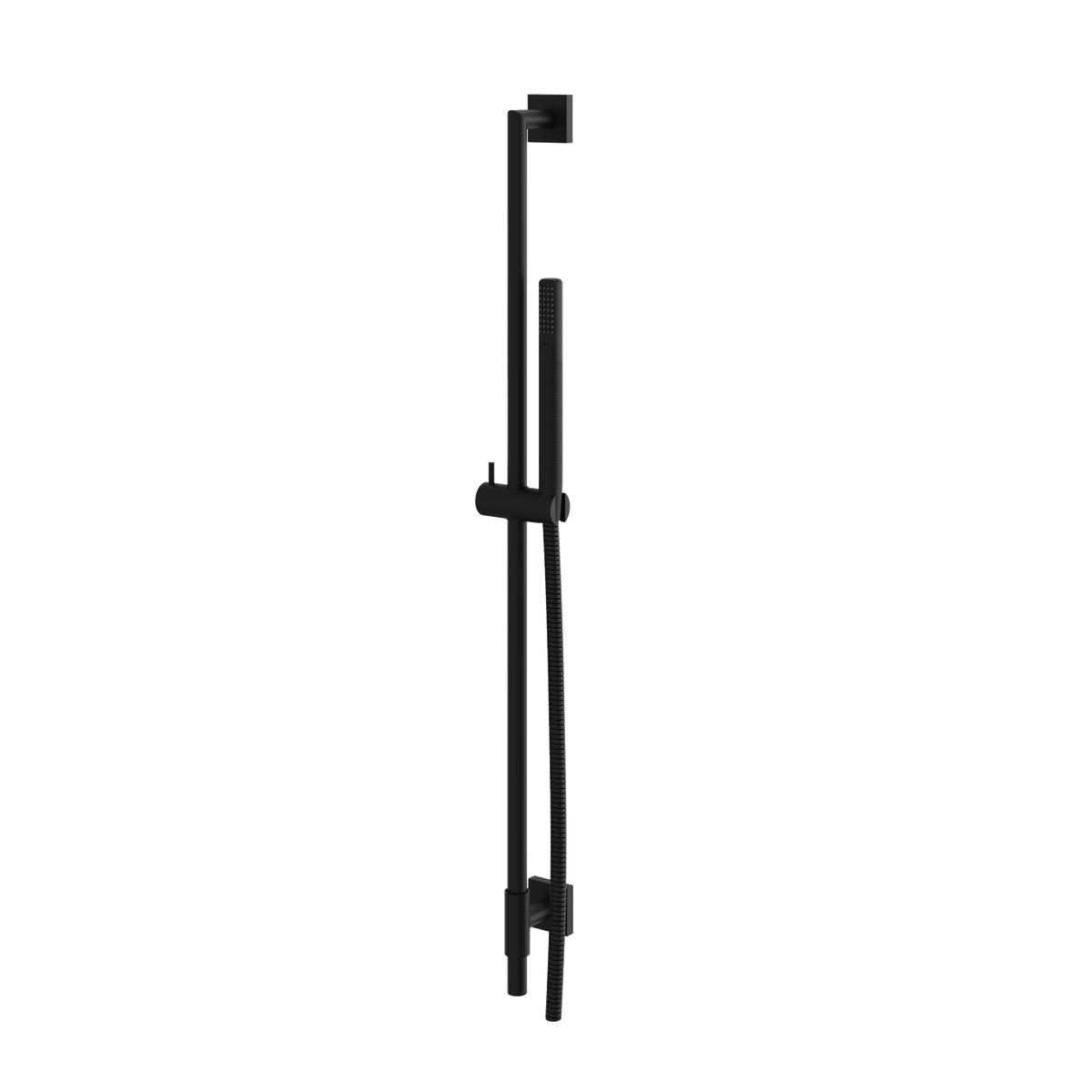 Aquabrass Complete Round Shower Rail with Square Flanges SCR95 in black