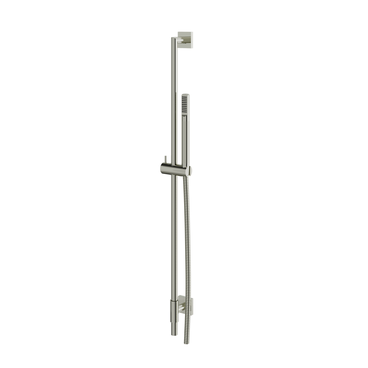 Aquabrass Complete Round Shower Rail with Square Flanges SCR95 in polished nickel