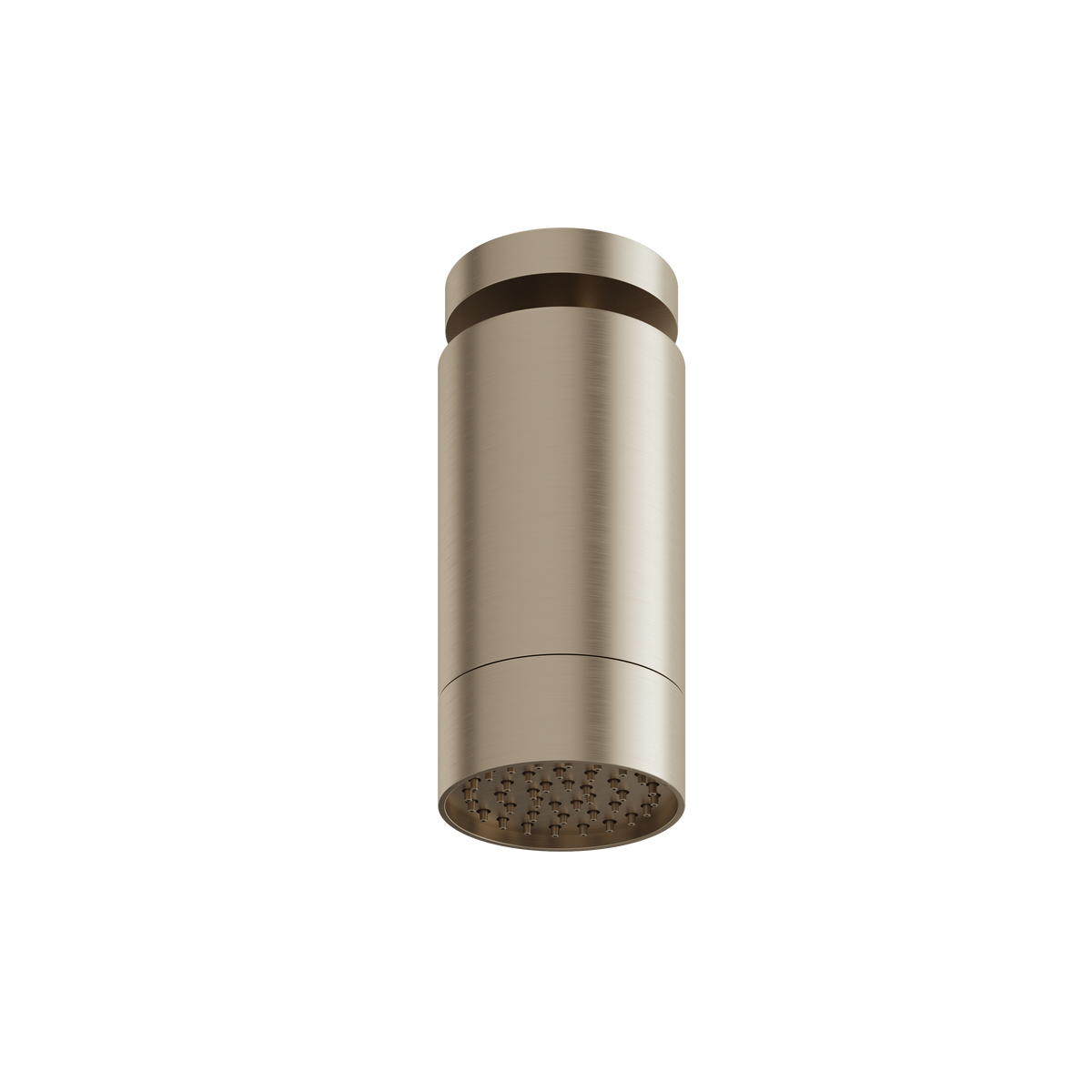 Aquabrass Rainhead with Ceiling Shower Arm – Smooth Ring SPS65 in brushed nickel