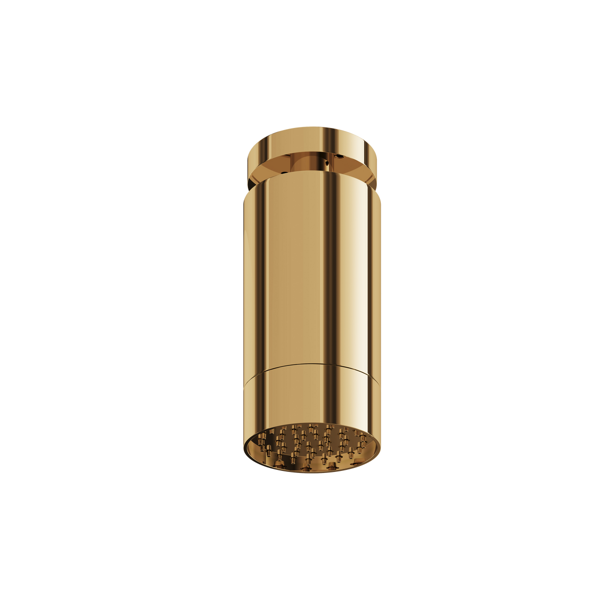 Aquabrass Rainhead with Ceiling Shower Arm – Smooth Ring SPS65 in polished gold