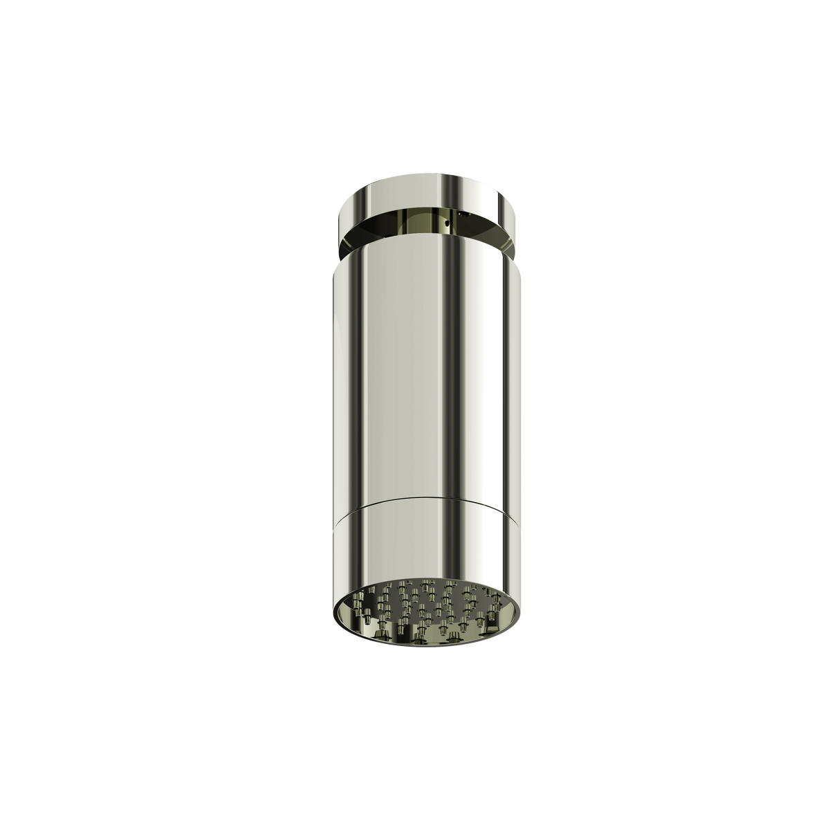 Aquabrass Rainhead with Ceiling Shower Arm – Smooth Ring SPS65 in polished nickel