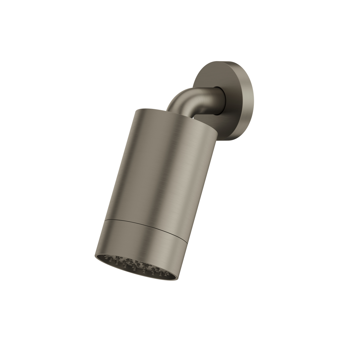 Aquabrass Rainhead with Wall Shower Arm – Smooth Ring SPS67 in brushed black chrome