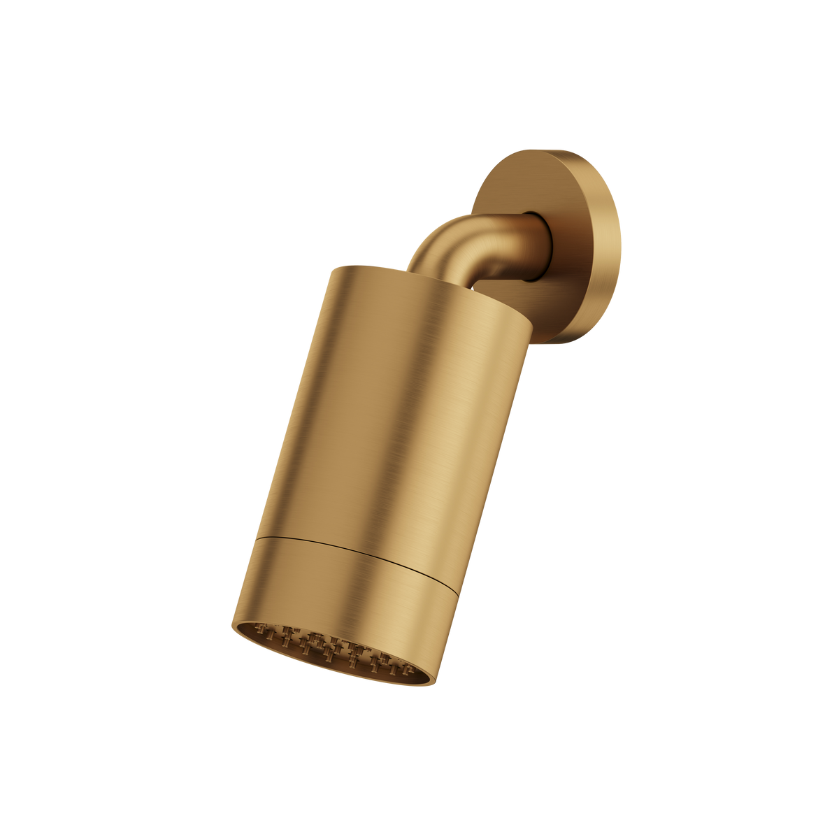 Aquabrass Rainhead with Wall Shower Arm – Smooth Ring SPS67 in brushed gold