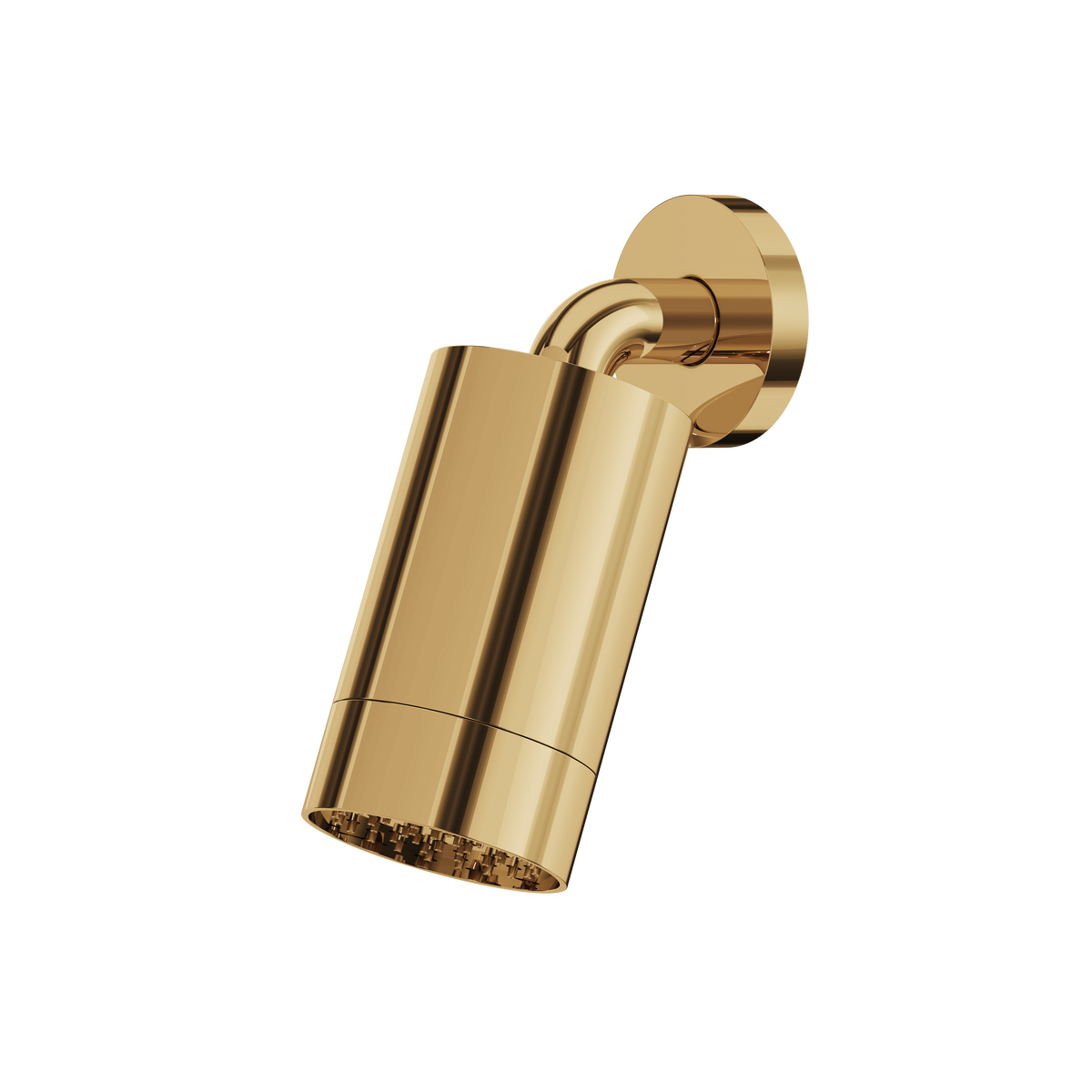 Aquabrass Rainhead with Wall Shower Arm – Smooth Ring SPS67 in polished gold