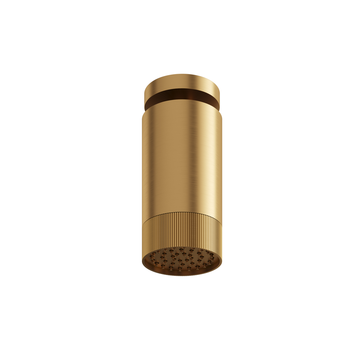 Aquabrass Rainhead with Ceiling Shower Arm – Textured Ring SPT65 in brushed gold