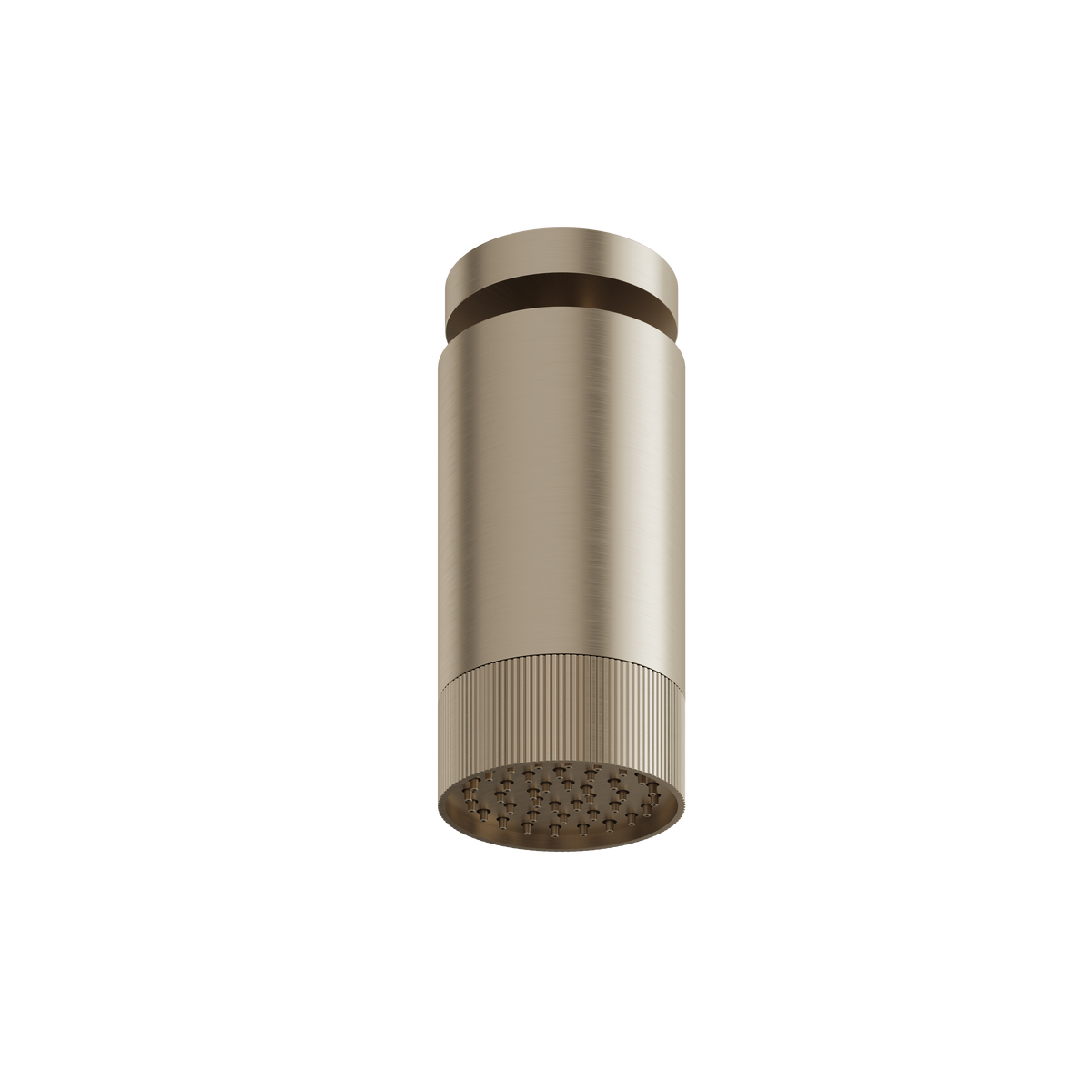 Aquabrass Rainhead with Ceiling Shower Arm – Textured Ring SPT65 in brushed nickel