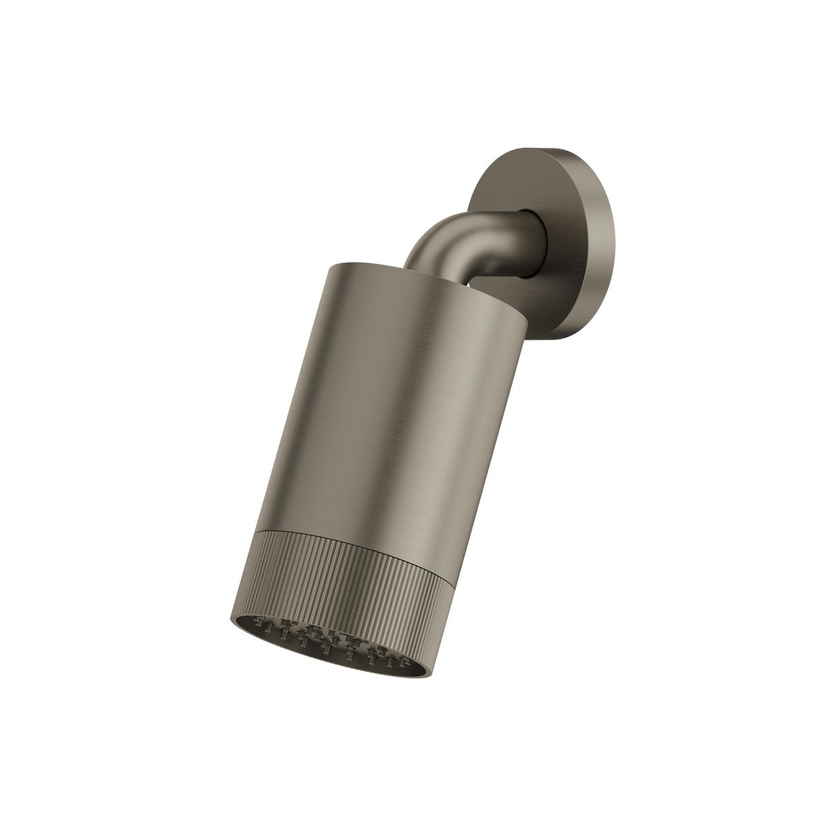 Aquabrass Rainhead with Wall Shower Arm – Textured Ring SPT67 in brushed black chrome