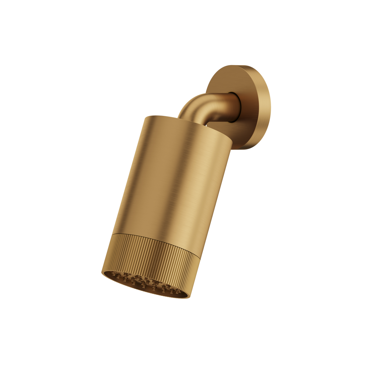 Aquabrass Rainhead with Wall Shower Arm – Textured Ring SPT67 in brushed gold