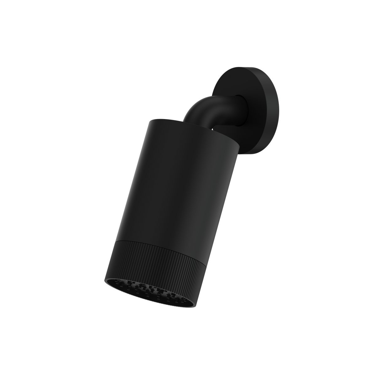 Aquabrass Rainhead with Wall Shower Arm – Textured Ring SPT67 in black