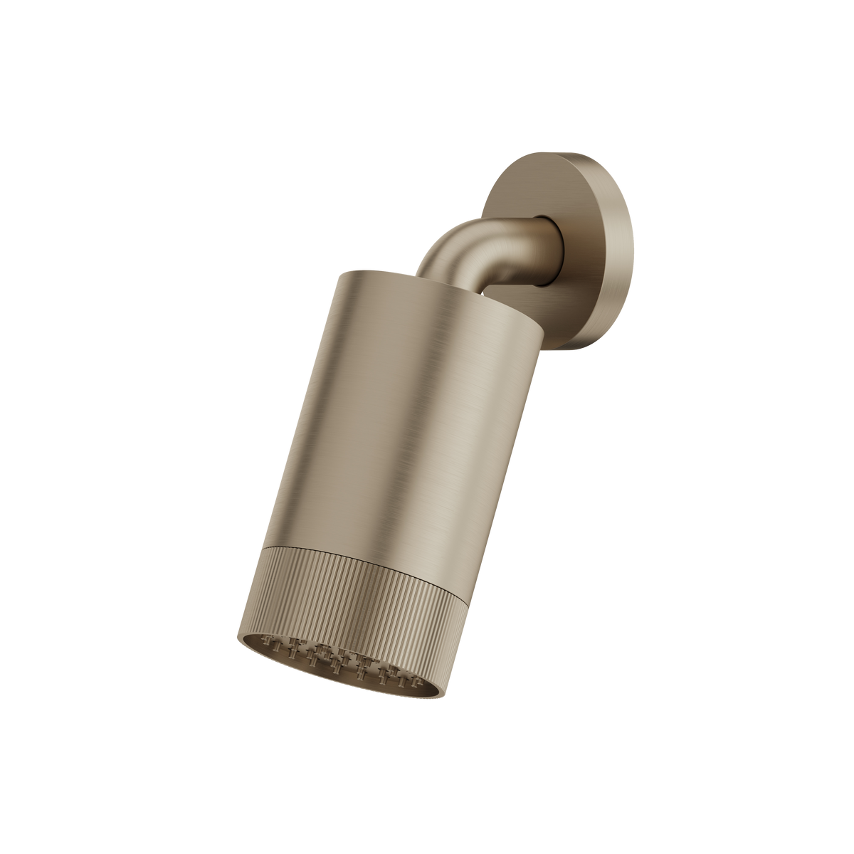 Aquabrass Rainhead with Wall Shower Arm – Textured Ring SPT67 in brushed nickel