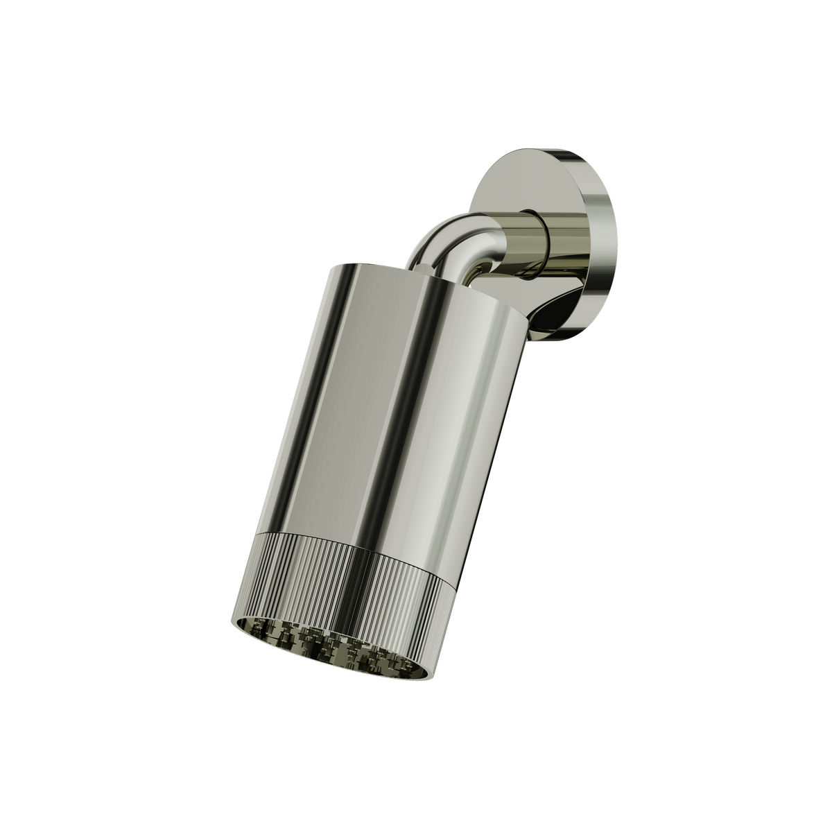 Aquabrass Rainhead with Wall Shower Arm – Textured Ring SPT67 in polished nickel