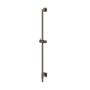 Aquabrass Round Shower Rail with Square Flanges SSR35 in brushed black chrome