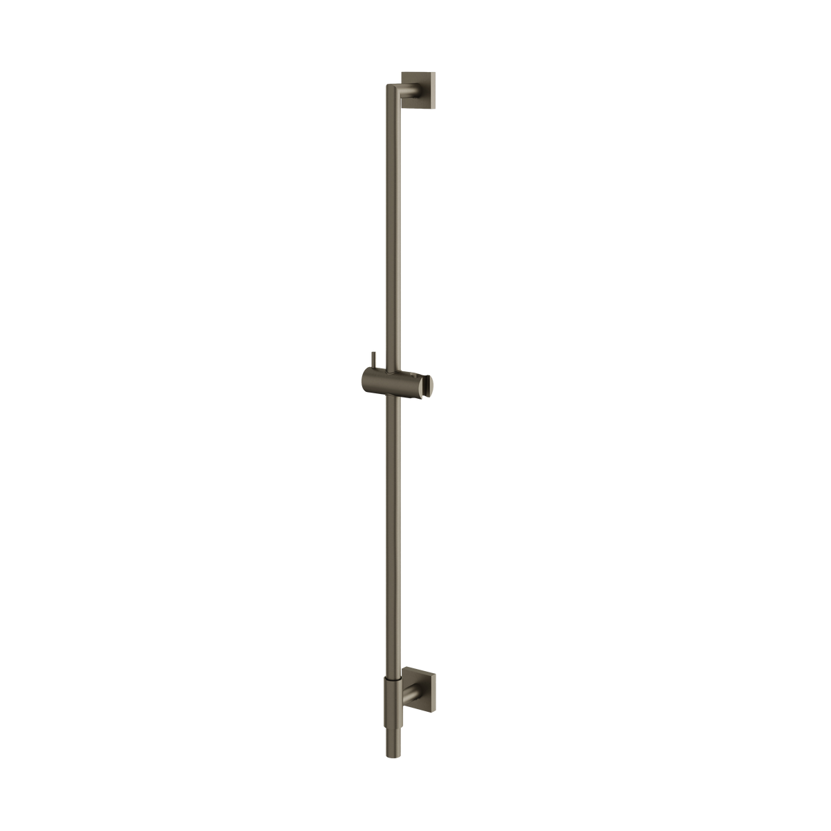 Aquabrass Round Shower Rail with Square Flanges SSR35 in brushed black chrome