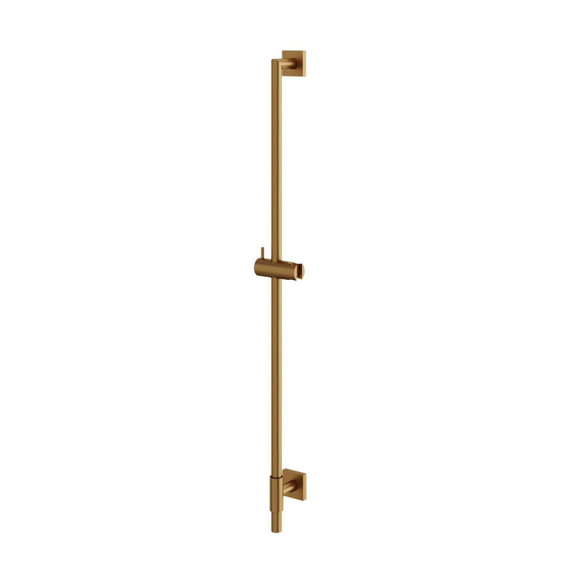 Aquabrass Round Shower Rail with Square Flanges SSR35 in brushed gold