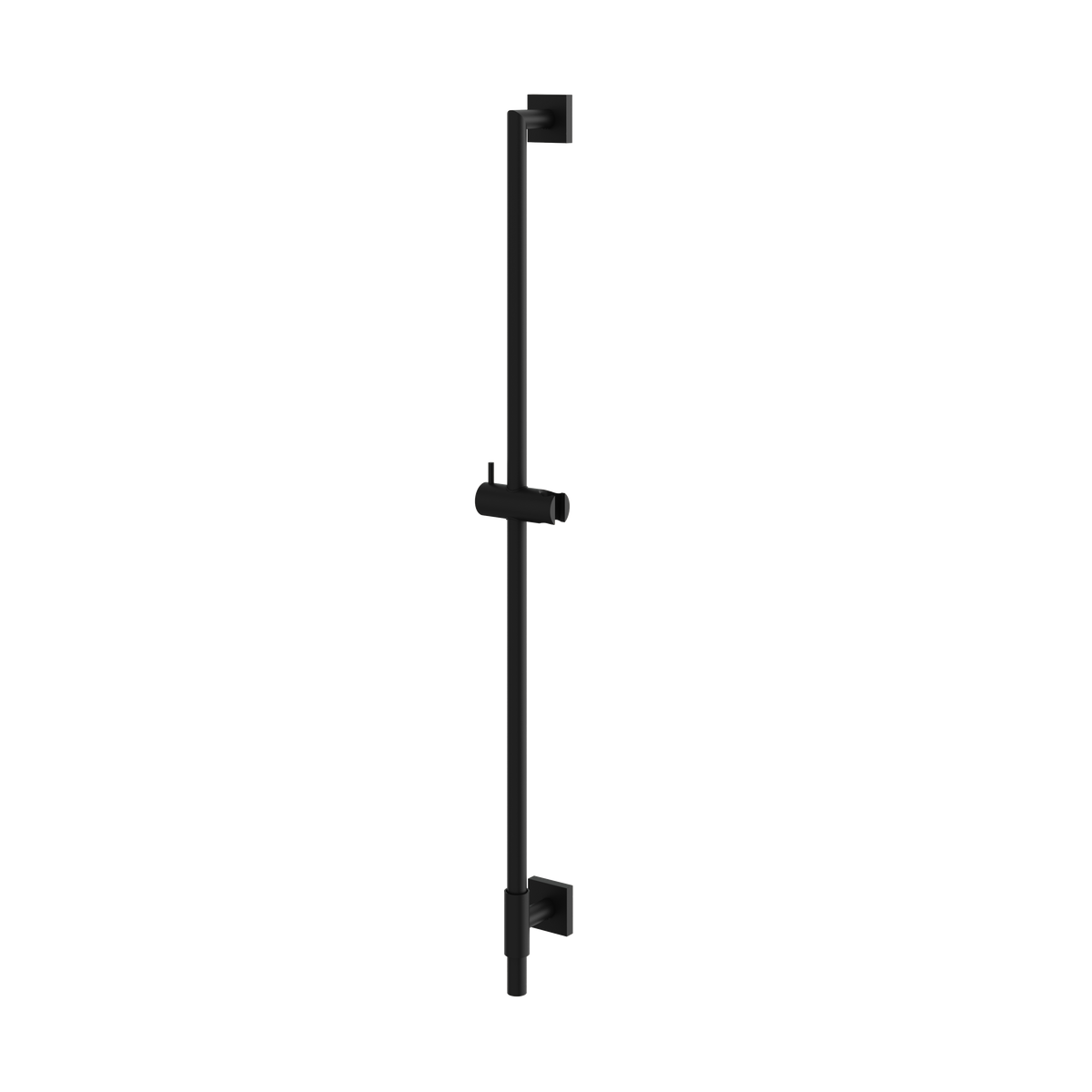 Aquabrass Round Shower Rail with Square Flanges SSR35 in black