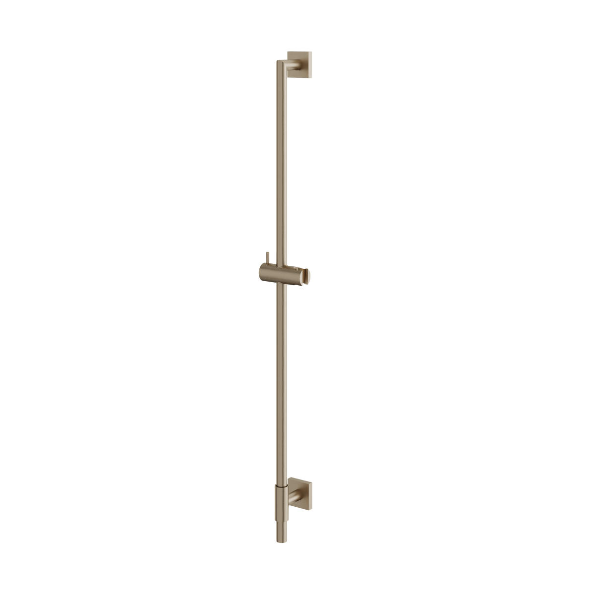 Aquabrass Round Shower Rail with Square Flanges SSR35 in brushed nickel