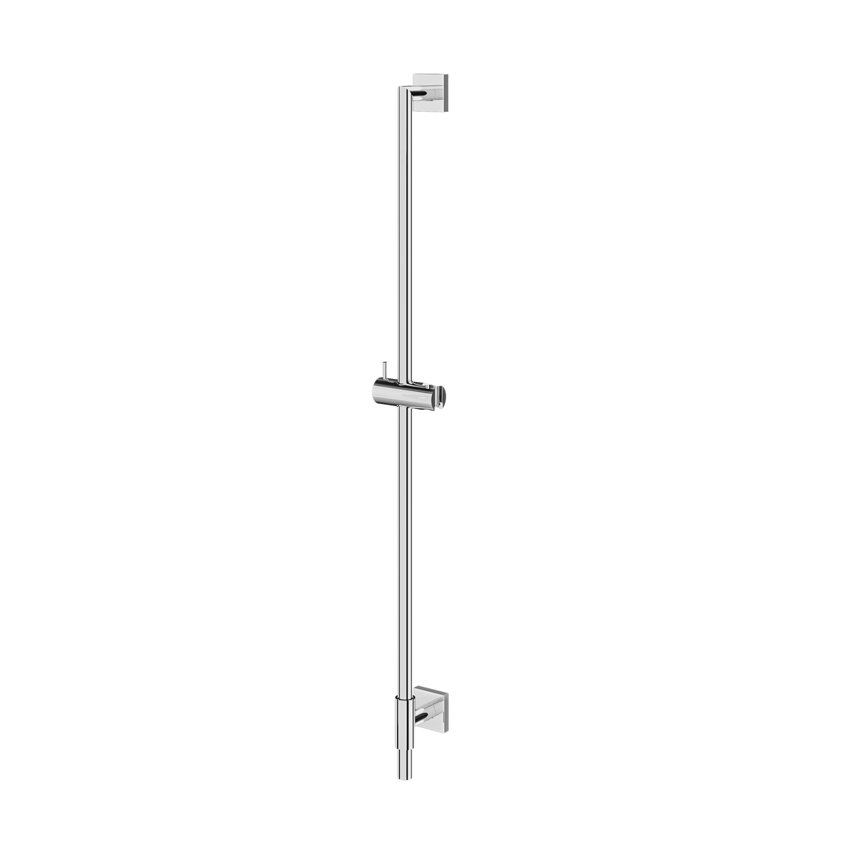 Aquabrass Round Shower Rail with Square Flanges SSR35 in polished chrome