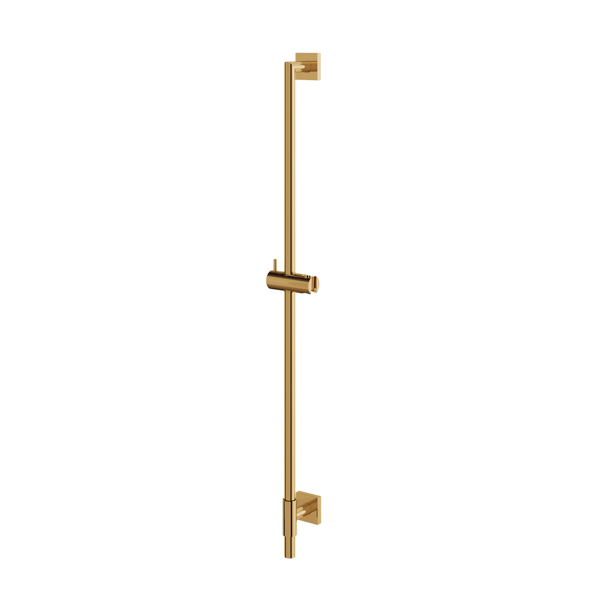 Aquabrass Round Shower Rail with Square Flanges SSR35 in polished gold