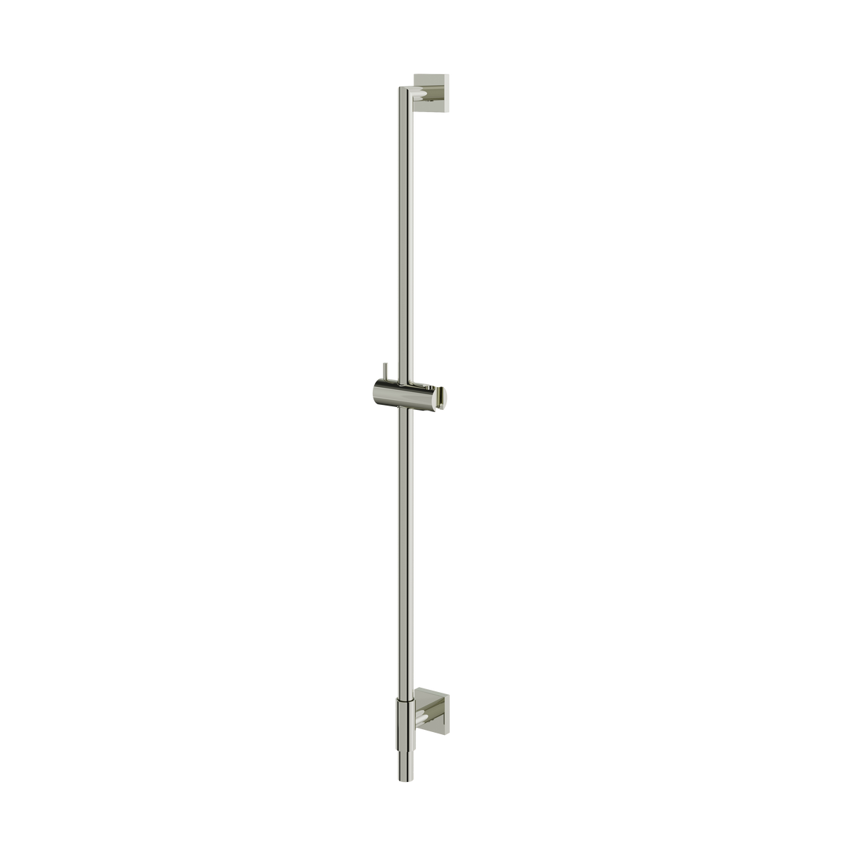 Aquabrass Round Shower Rail with Square Flanges SSR35 in polished nickel
