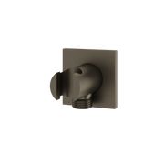 Aquabrass Round Waterway with Square Flange and Hook SWH21 in brushed black chrome