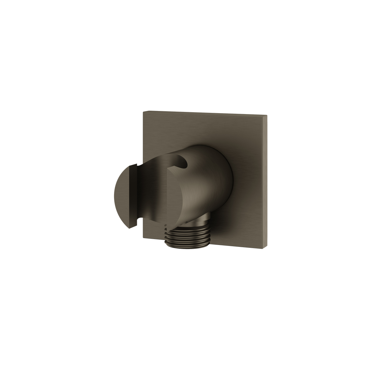 Aquabrass Round Waterway with Square Flange and Hook SWH21 in brushed black chrome