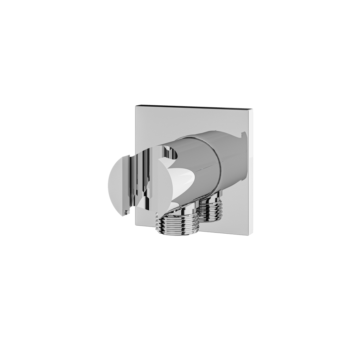 Aquabrass Round Waterway with Square Flange and Hook SWH21 in polished chrome