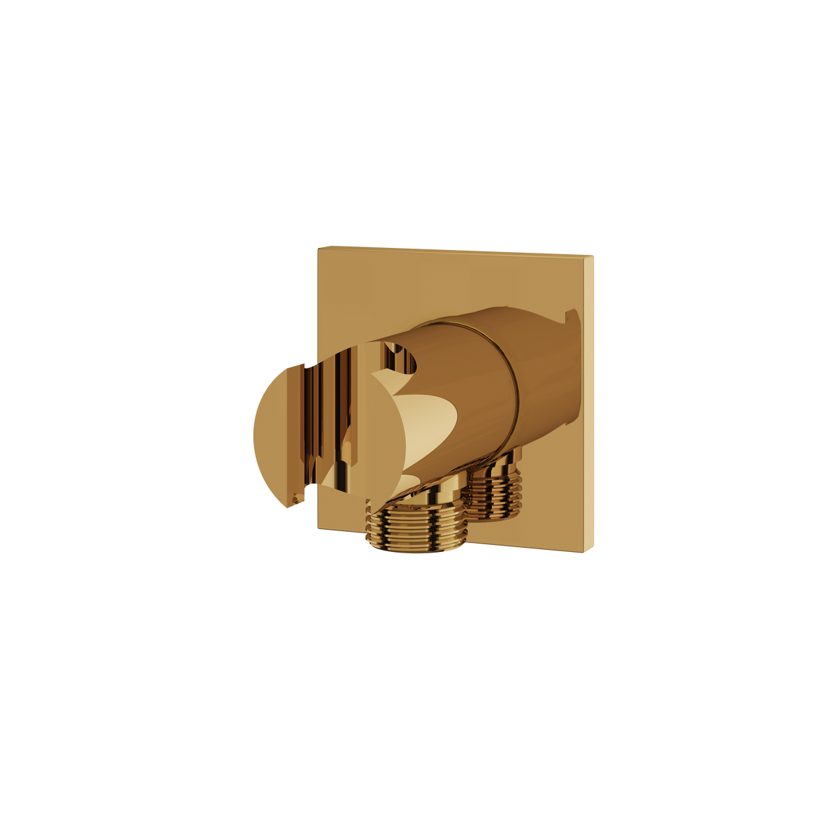 Aquabrass Round Waterway with Square Flange and Hook SWH21 in polished gold