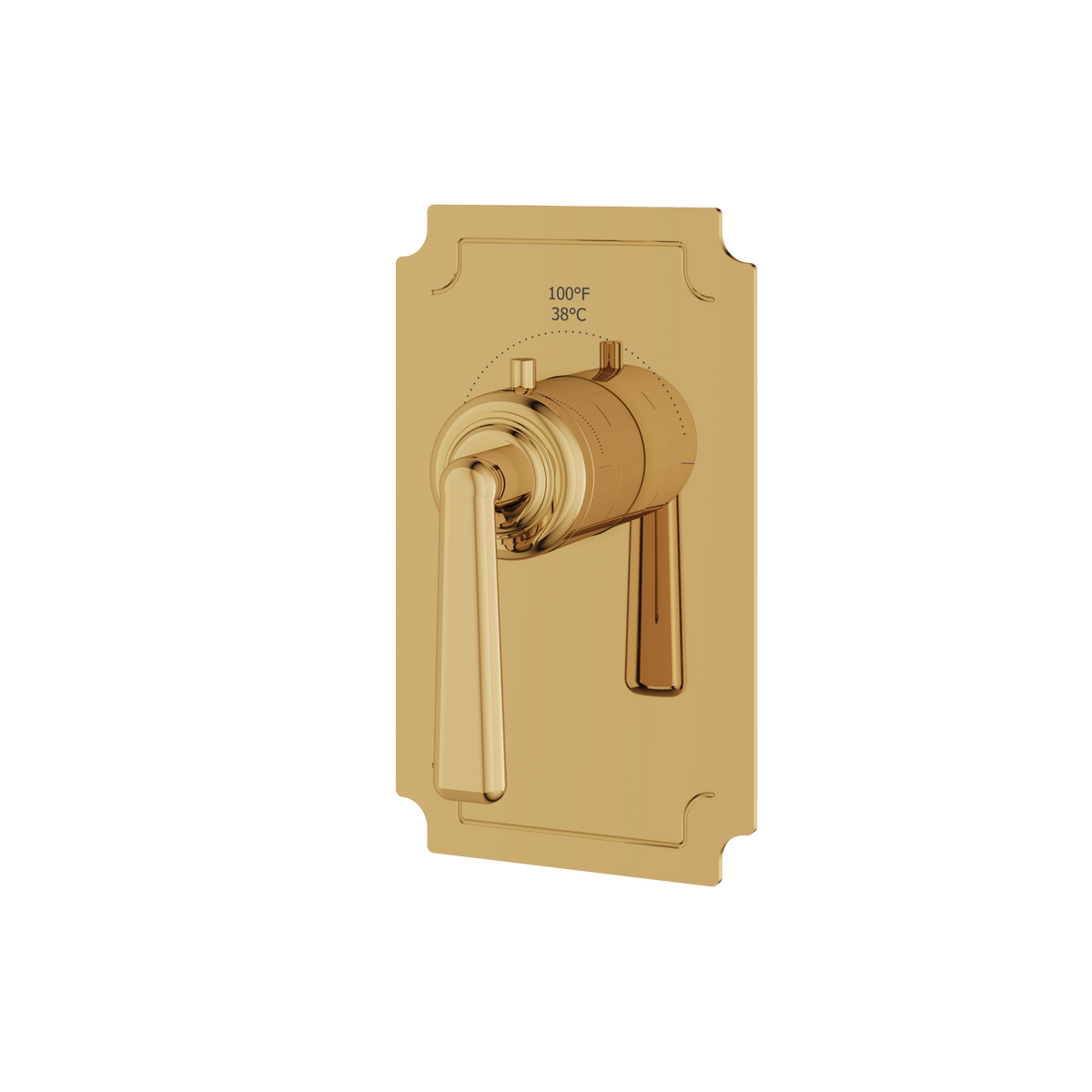 Aquabrass Forum Round Trim Set for Thermostatic Valve C3042 in polished gold