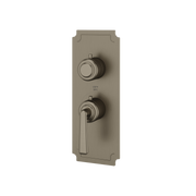 Aquabrass Forum Round Trim Set for 1 Shut-Off Thermostatic Valve C3142 in brushed black chrome