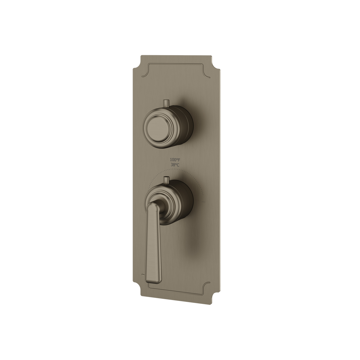 Aquabrass Forum Round Trim Set for 1 Shut-Off Thermostatic Valve C3142 in brushed black chrome