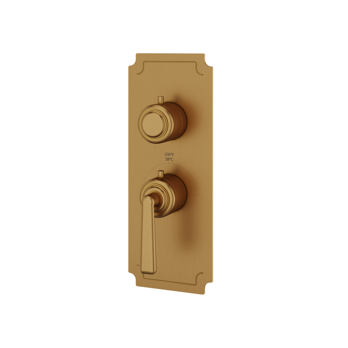 Aquabrass Forum Round Trim Set for 1 Shut-Off Thermostatic Valve C3142 in brushed gold