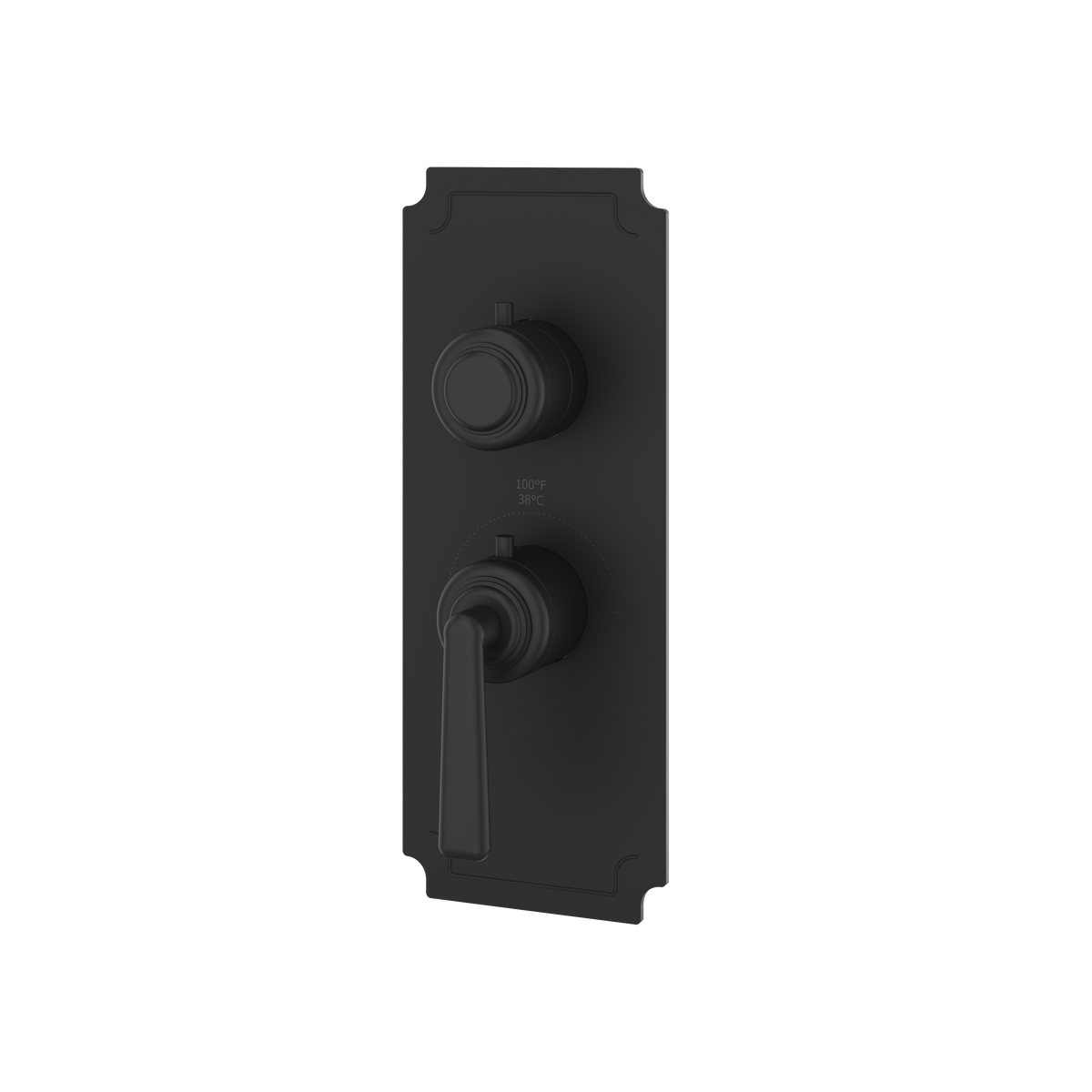 Aquabrass Forum Round Trim Set for 1 Shut-Off Thermostatic Valve C3142 in black