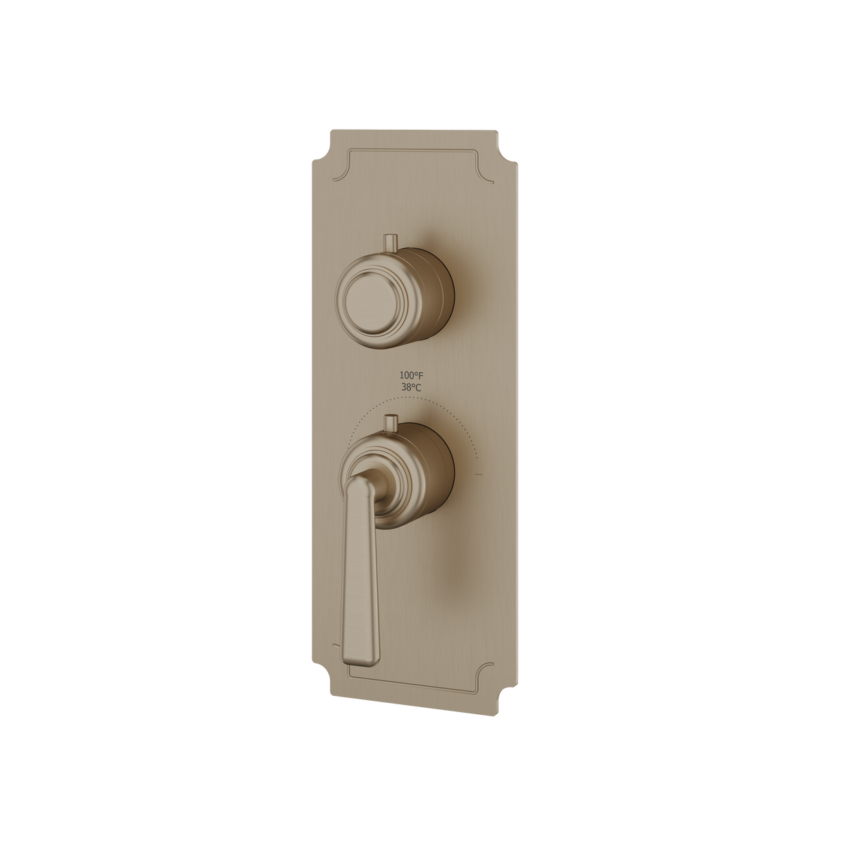 Aquabrass Forum Round Trim Set for 1 Shut-Off Thermostatic Valve C3142 in brushed nickel