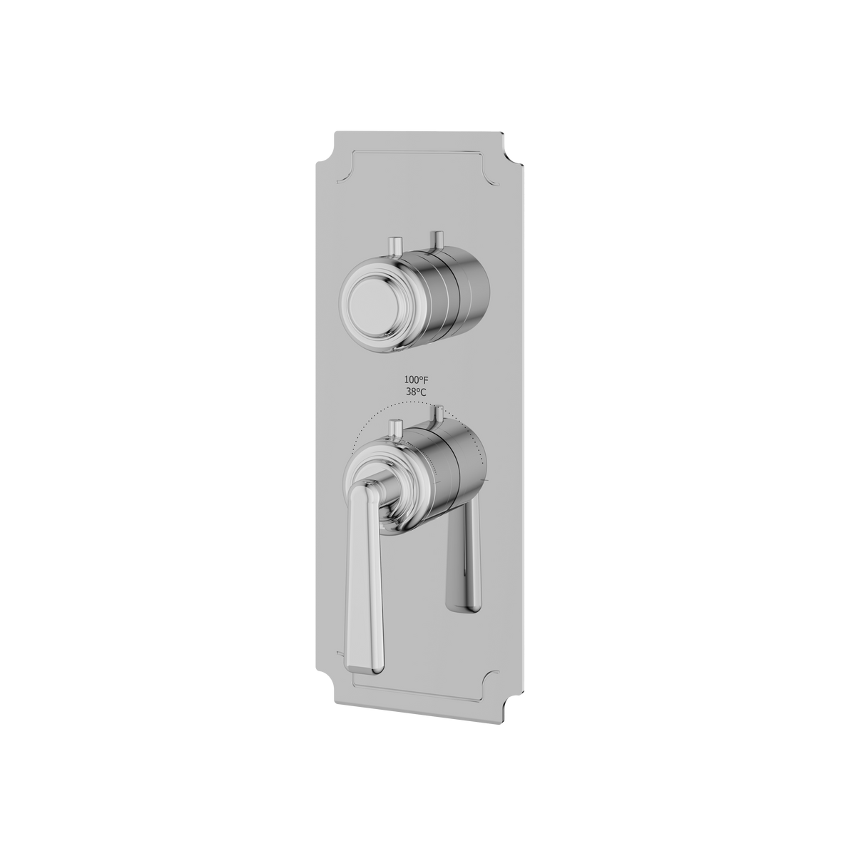 Aquabrass Forum Round Trim Set for 1 Shut-Off Thermostatic Valve C3142 in polished chrome