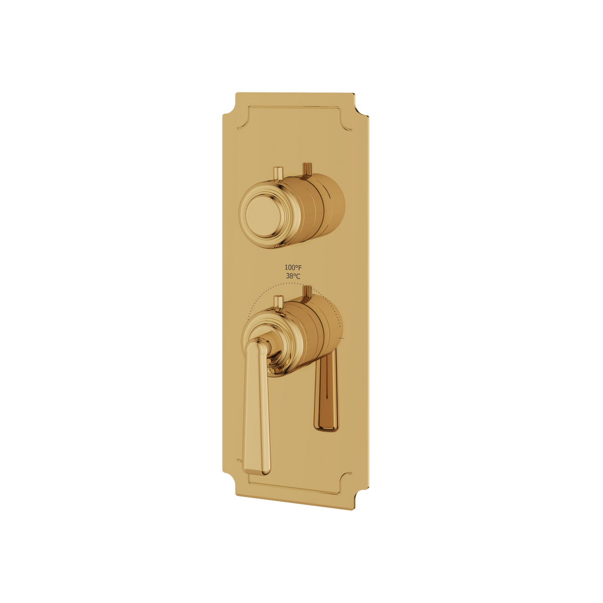 Aquabrass Forum Round Trim Set for 1 Shut-Off Thermostatic Valve C3142 in polished gold
