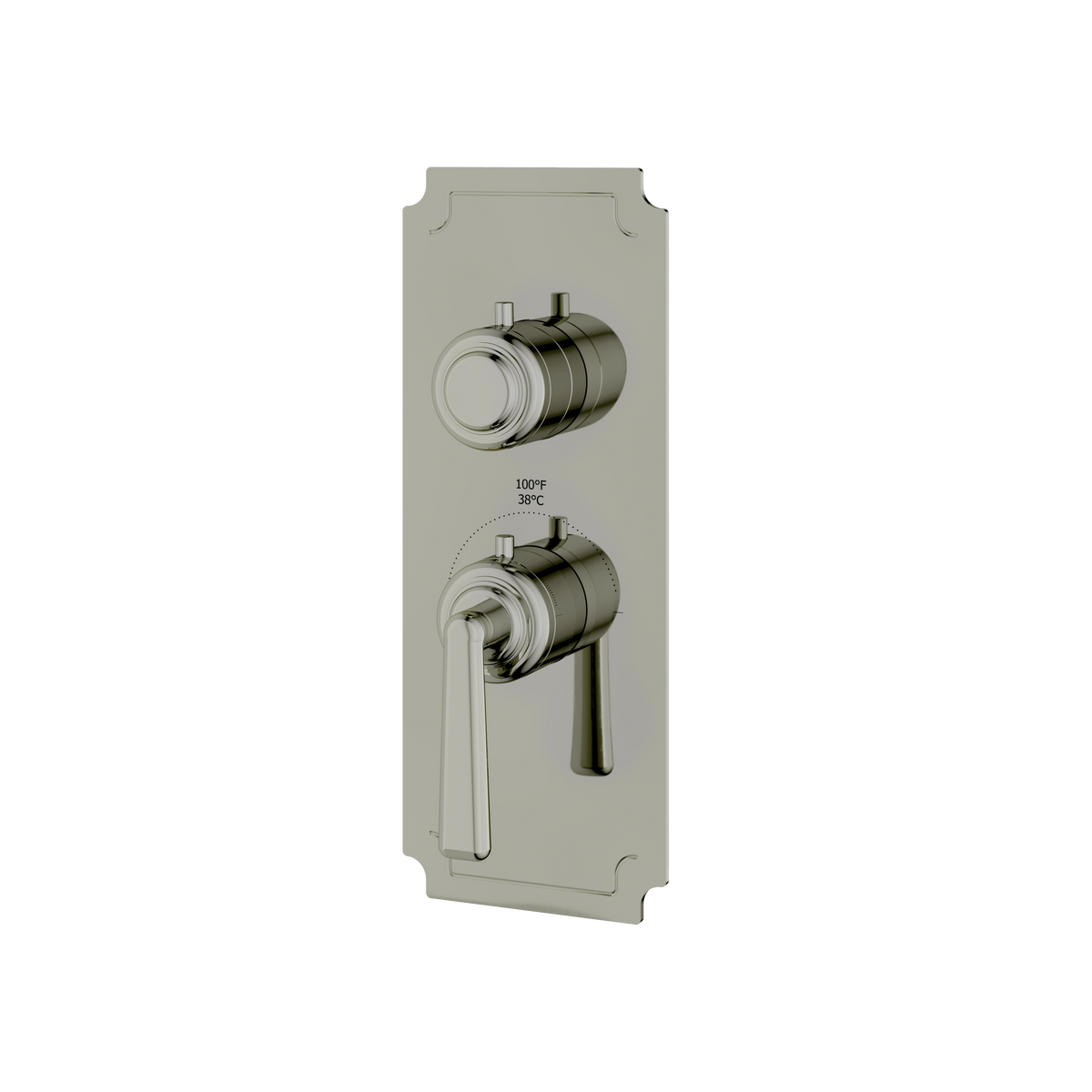 Aquabrass Forum Round Trim Set for 1 Shut-Off Thermostatic Valve C3142 in polished nickel