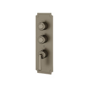 Aquabrass Forum Round Trim Set for 2 Shut-Off Thermostatic Valve C3242 in brushed black chrome