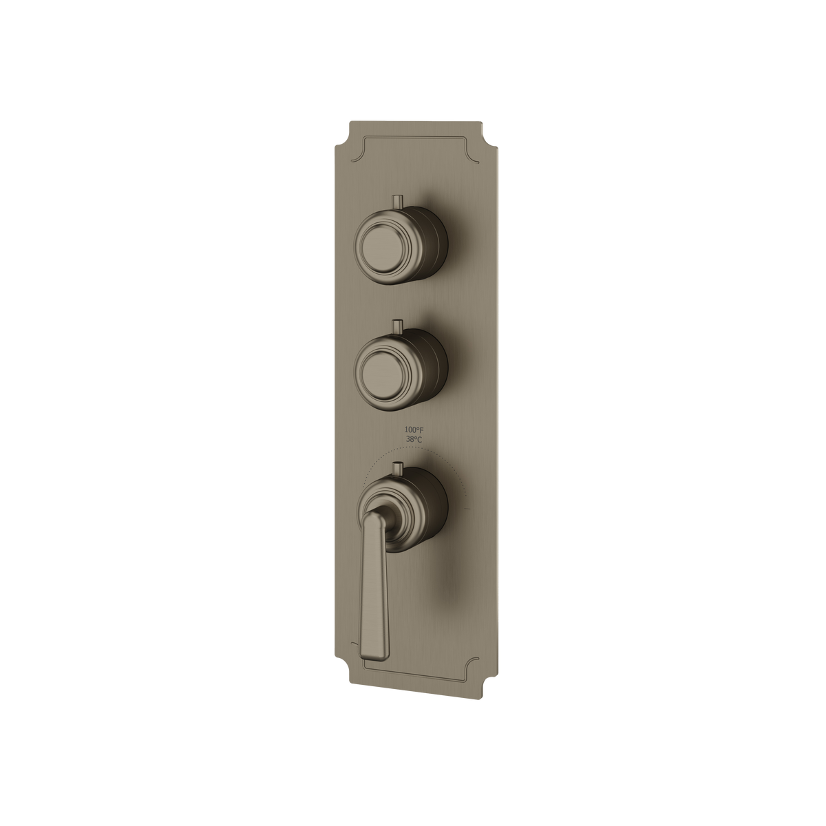 Aquabrass Forum Round Trim Set for 2 Shut-Off Thermostatic Valve C3242 in brushed black chrome