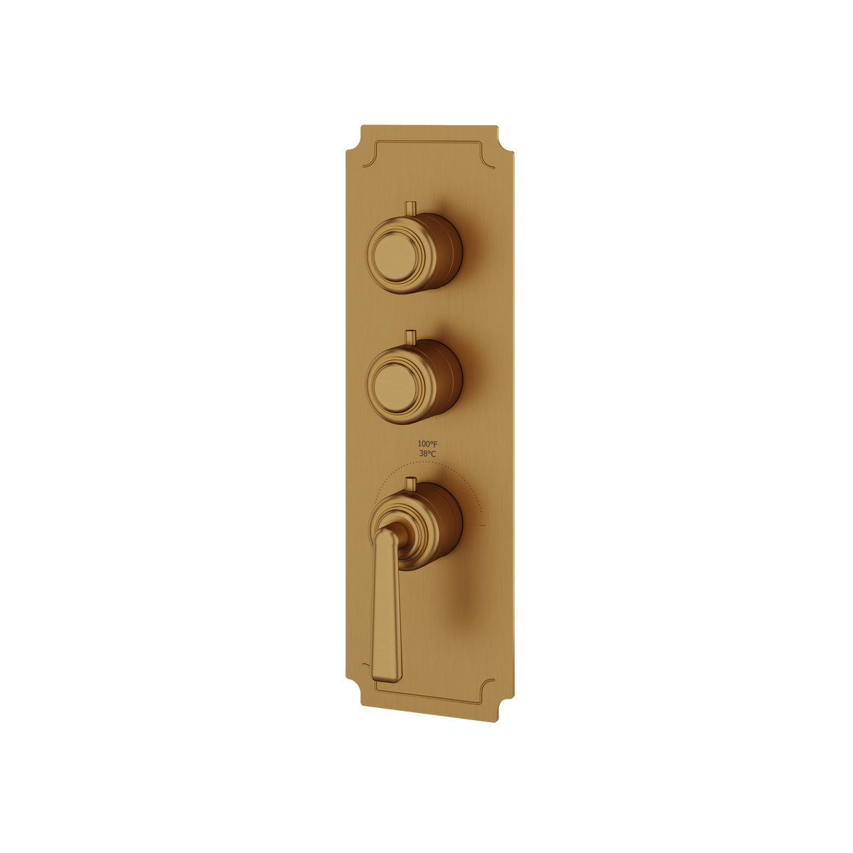 Aquabrass Forum Round Trim Set for 2 Shut-Off Thermostatic Valve C3242 in brushed gold