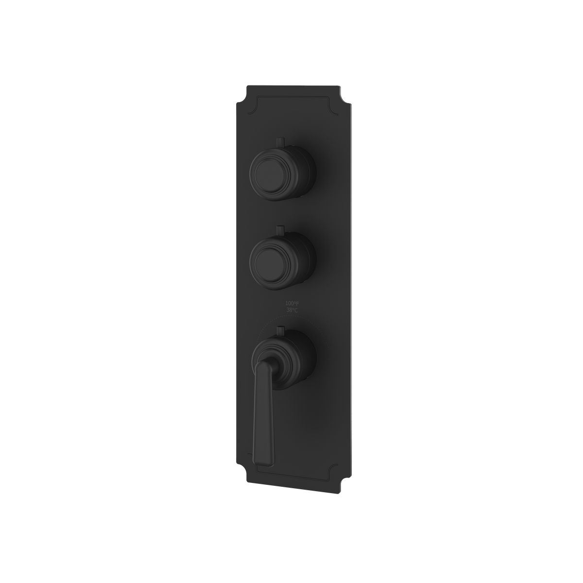 Aquabrass Forum Round Trim Set for 2 Shut-Off Thermostatic Valve C3242 in black