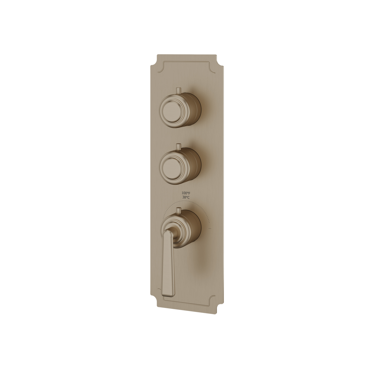 Aquabrass Forum Round Trim Set for 2 Shut-Off Thermostatic Valve C3242 in brushed nickel