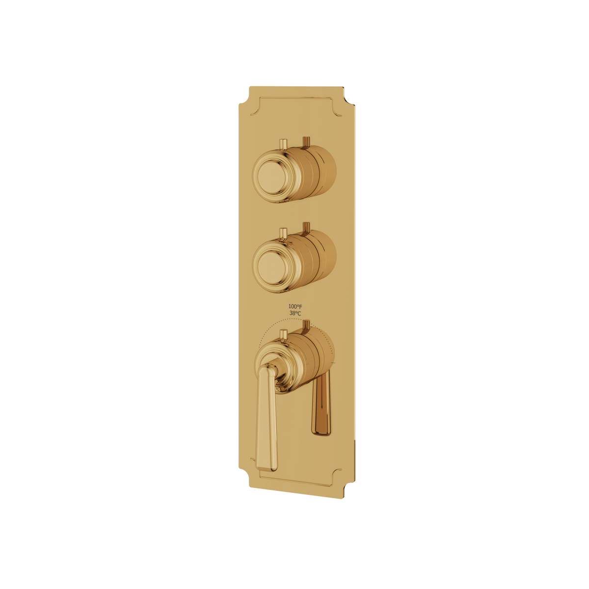 Aquabrass Forum Round Trim Set for 2 Shut-Off Thermostatic Valve C3242 in polished gold
