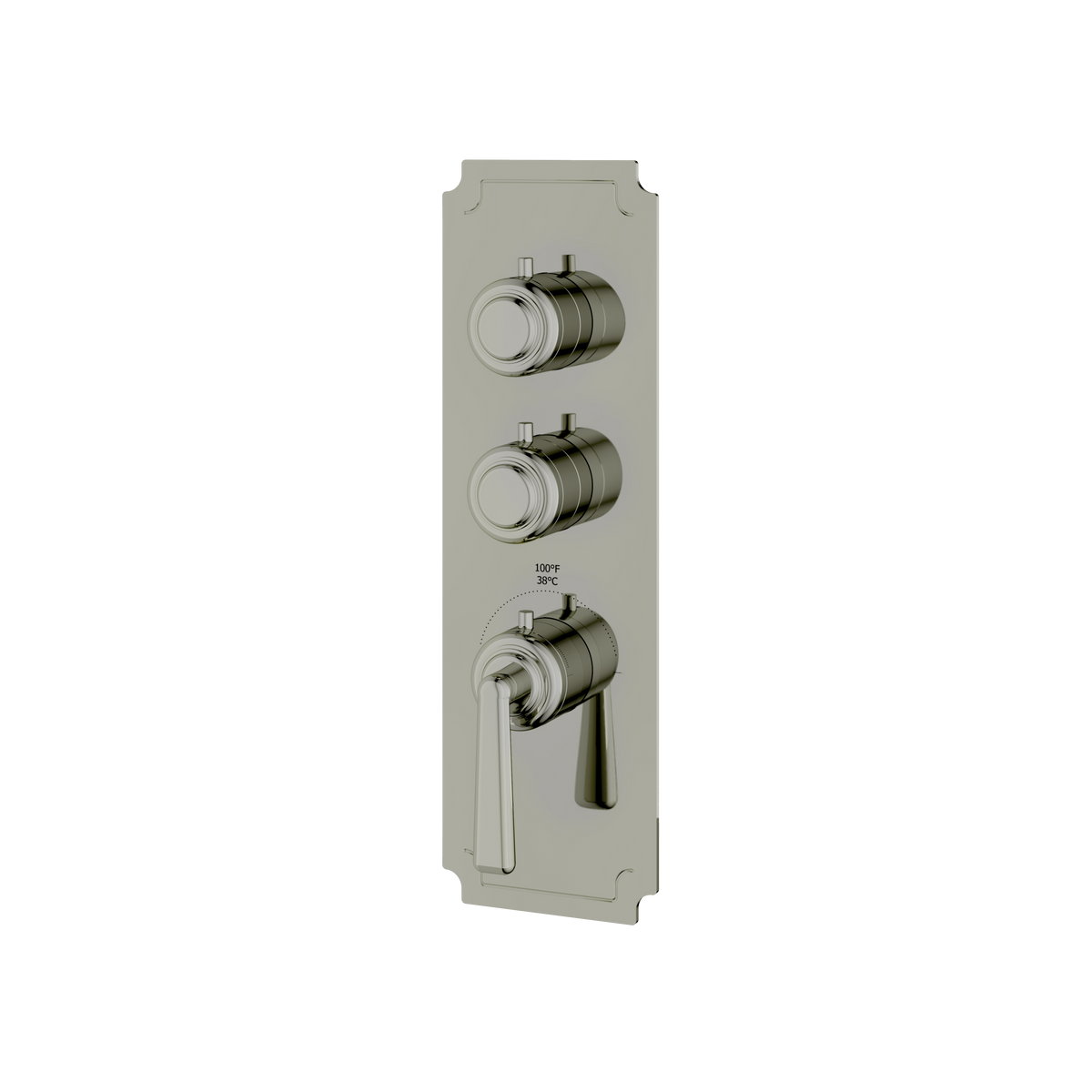 Aquabrass Forum Round Trim Set for 2 Shut-Off Thermostatic Valve C3242 in polished nickel