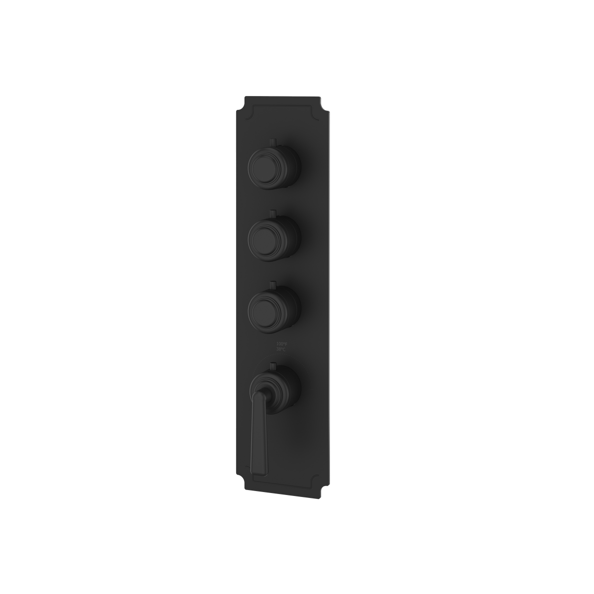 Aquabrass Forum Round Trim Set for 3 Shut-Off Thermostatic Valve C3342 in black