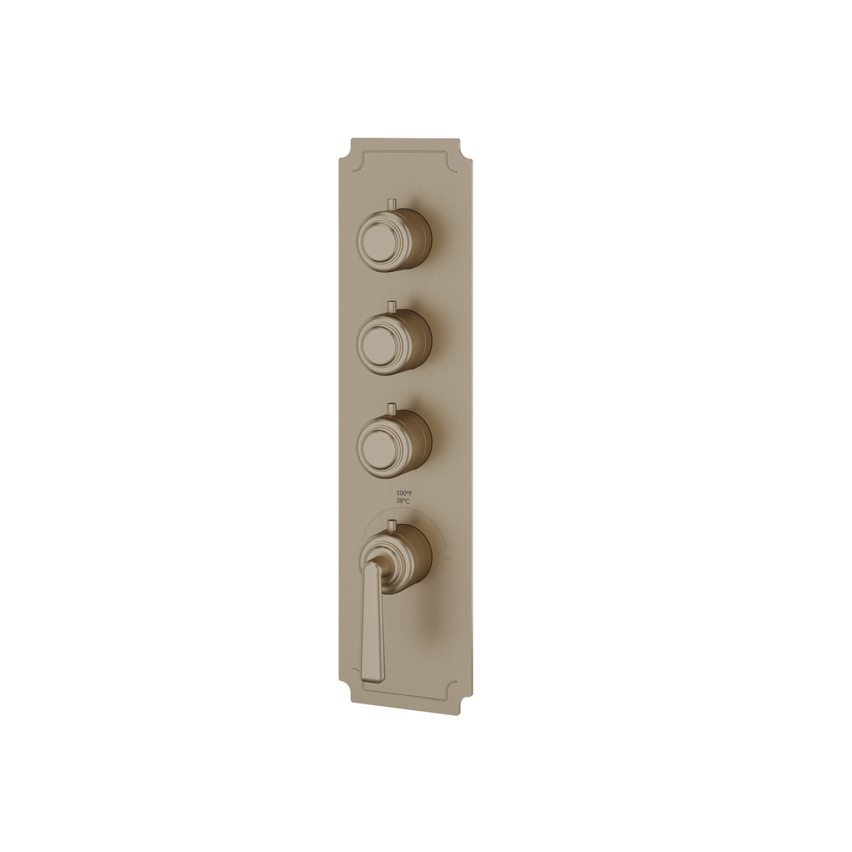 Aquabrass Forum Round Trim Set for 3 Shut-Off Thermostatic Valve C3342 in brushed nickel