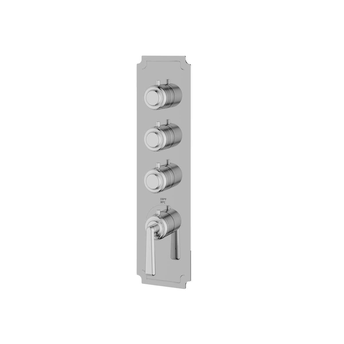 Aquabrass Forum Round Trim Set for 3 Shut-Off Thermostatic Valve C3342 in polished chrome