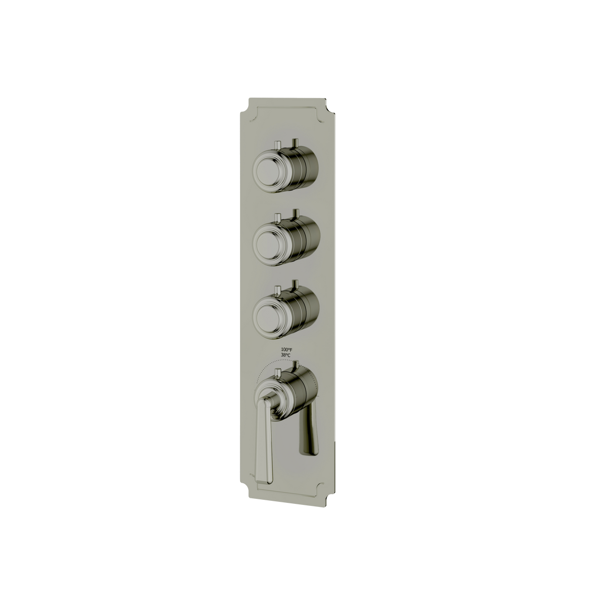 Aquabrass Forum Round Trim Set for 3 Shut-Off Thermostatic Valve C3342 in polished nickel