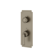 Aquabrass Forum Round Trim Set with Diverter for Thermostatic Valve 3-Way Shared C8342 in brushed black chrome