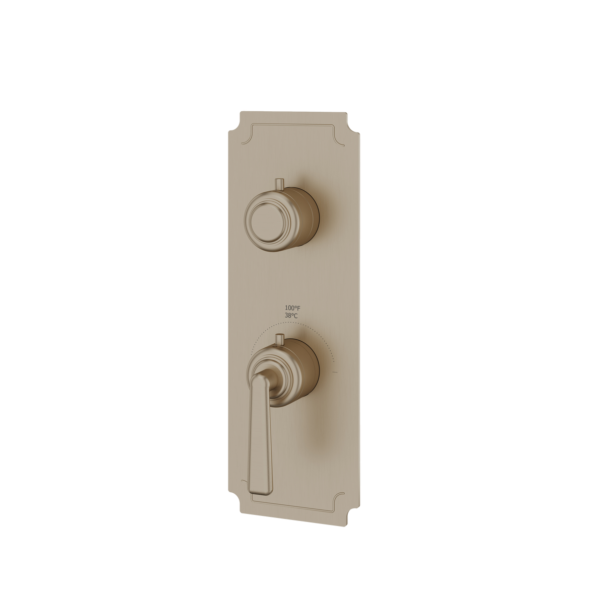 Aquabrass Forum Round Trim Set with Diverter for Thermostatic Valve 3-Way Shared C8342 in brushed nickel