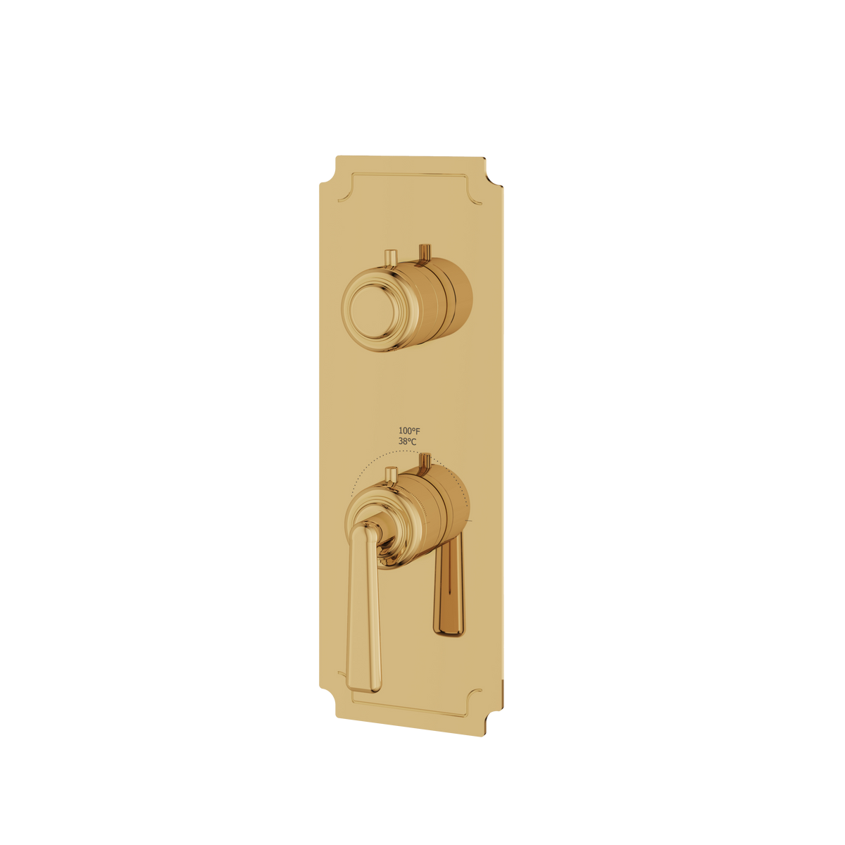 Aquabrass Forum Round Trim Set with Diverter for Thermostatic Valve 3-Way Shared C8342 in polished gold